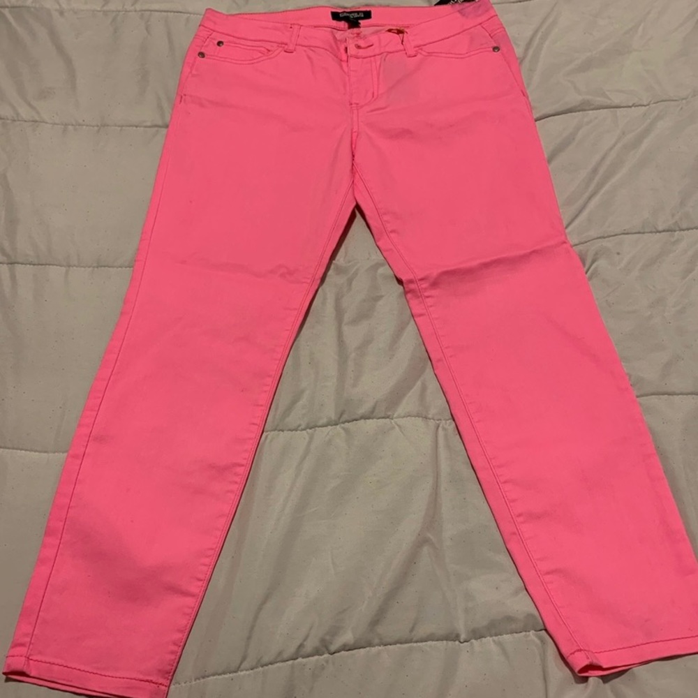 Forever 21 Neon Pink Denim Ankle Pant